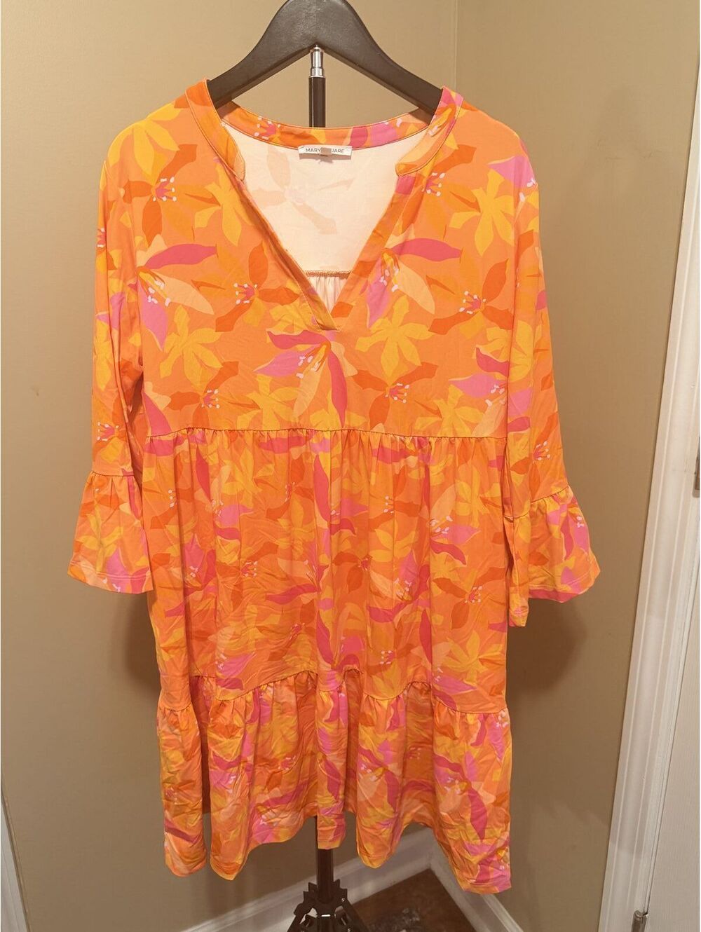 New Without Tags Mary Square Paradise Is Calling 3/4 Sleeve Mini Dress Size L